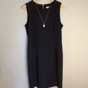 Calvin Klein Navy Sheath Dress w/ Exposed ZIP 12